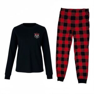 Falls Creek Boy's Pajama Set Size 10 Bear Top Buffalo Plaid Pants